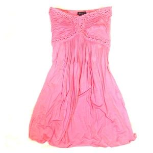 Sky Clothing Pink Crochet Mini Dress